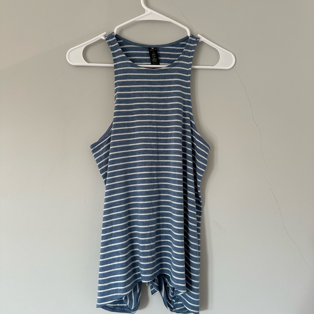 Yogalicious Blue and White Striped Top